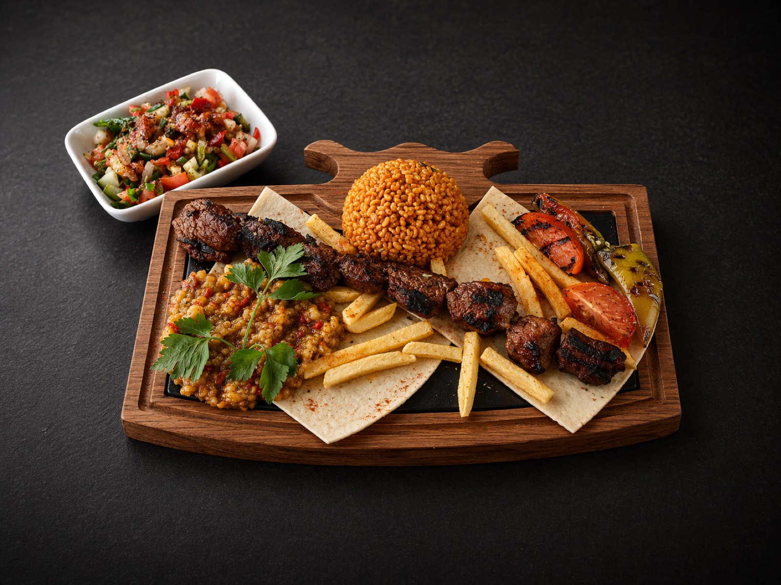 Brochette et boulgour maison